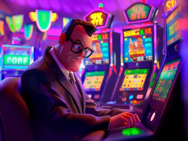 Antarmuka permainan Tarung Mesin di platform qq888bet dengan gulungan dan simbol bonus